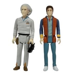 Back To The Future Doc & Marty McFly 3.75" Action Figures Very Good  2014 Funko